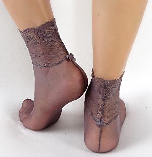 Женски чорапи от тюл и дантела Stylish dark ash