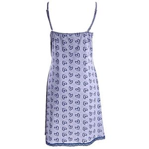 Cotton nightgown with thin straps Petrol hearts