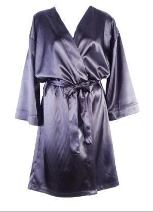 Women's satin robe Glory black