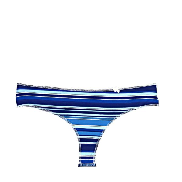 Бразилиана от микрофибър с щампа Blue stripes