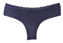 Low waist brazilian briefs in black colour Silver accents