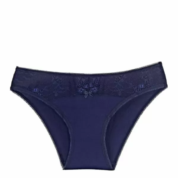 Памучни бикини с дантелен акцент Sweet dark blue