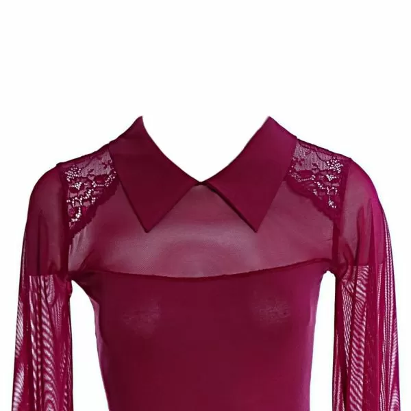Боди риза с дълъг тюлен ръкав Cotton shirt  