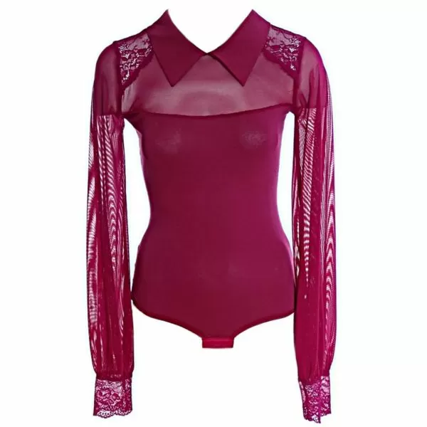 Боди риза с дълъг тюлен ръкав Cotton shirt  