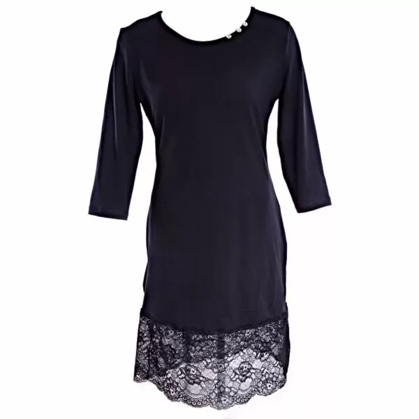 Памучна нощница с дантела Sparkling romance black