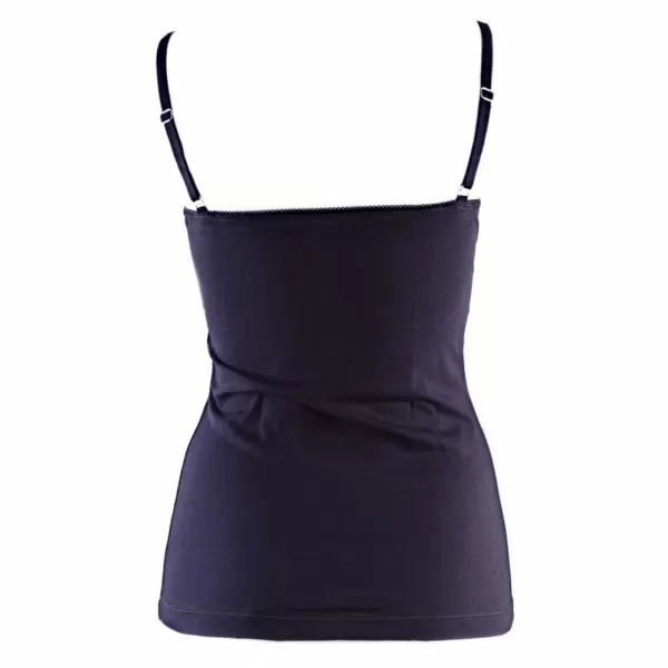 Cotton top with lace cups in black