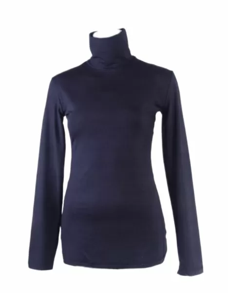 Дамска блуза с висока поло яка от микромодал в черен цвят Easy wear