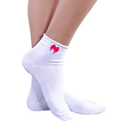 Дамски къси чорапи без ластик White 
