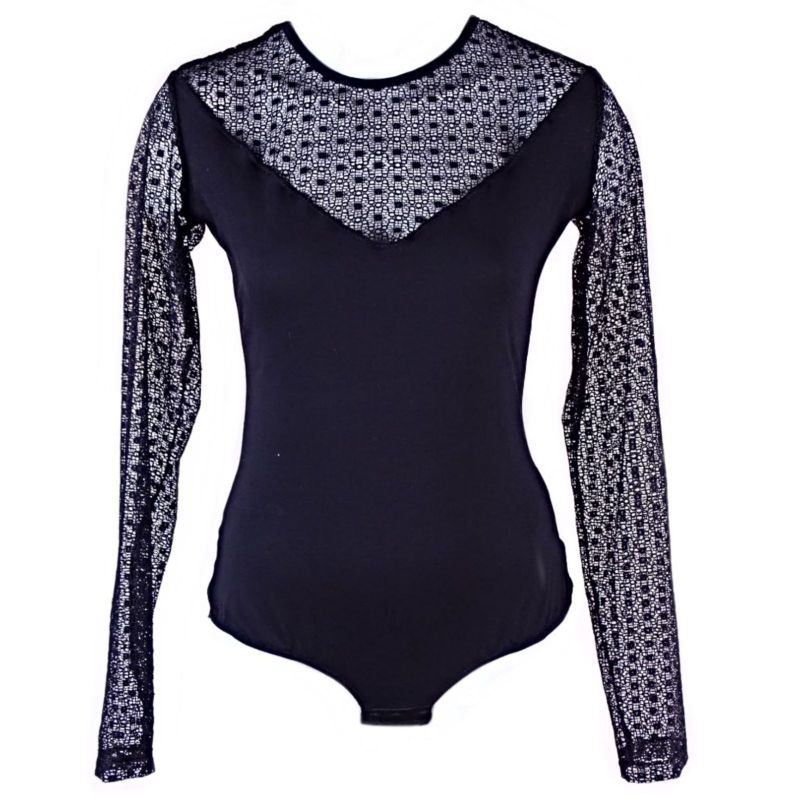 Women's Bodysuits , Women's body blouse with long lace sleeves Glory