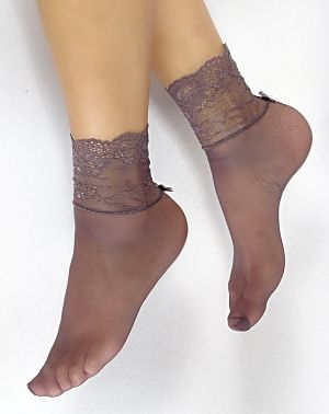 Женски чорапи от тюл и дантела Stylish dark ash