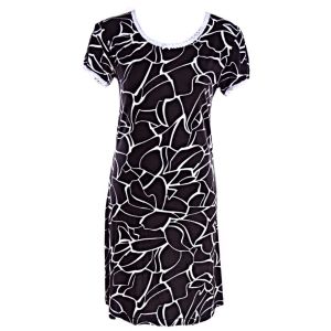 Cotton nightgown Black marble