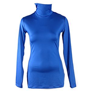 Polo blouse with long sleeves Blue