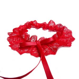 Luxurious red lace leg garter Magesty