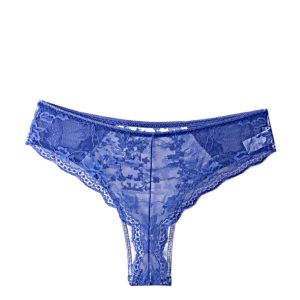 High waist blue lace brazilians Flora chic