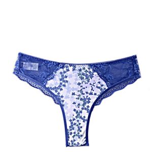 High waist blue lace brazilians Flora chic