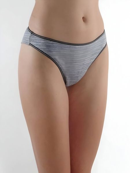 Cotton Brazilian Briefs Cotton Comfort Grey with Fine Print